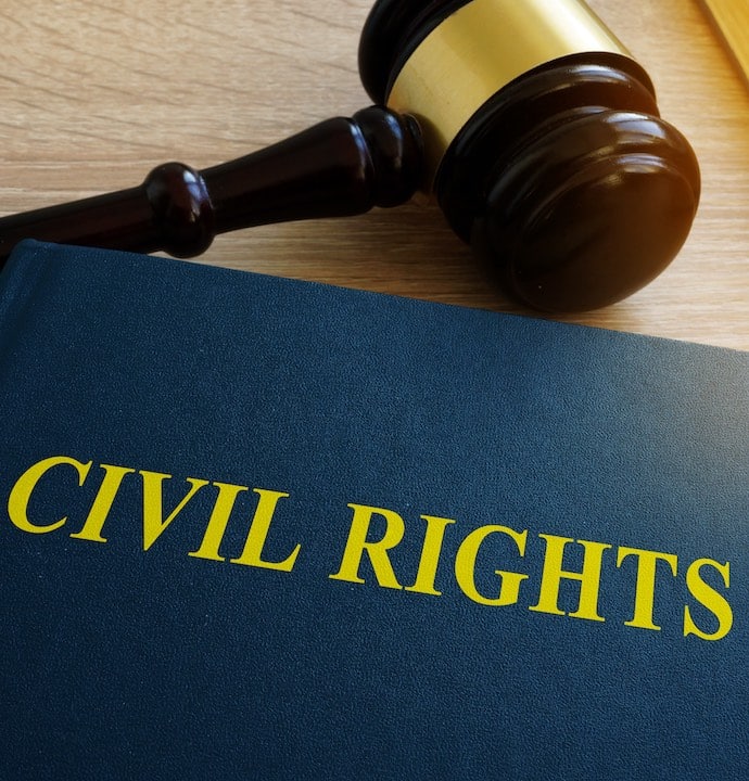 Civil rights code in a court.
